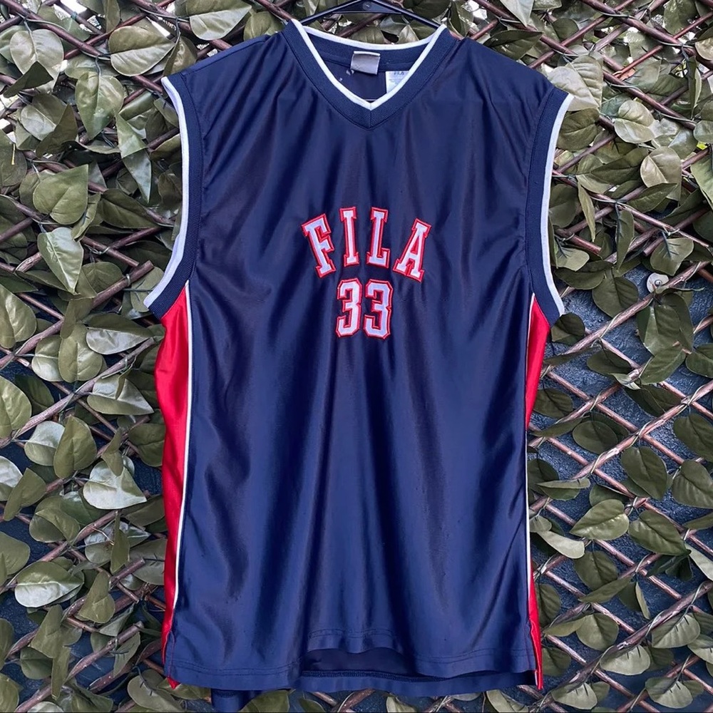 Men's Fila Jersey Navy Blue n Red Size XL